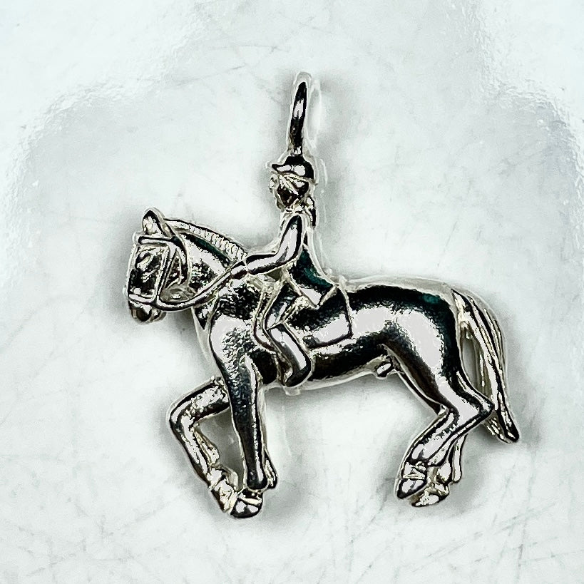 Horse & Rider - English Dressage, Pendant - Charm (Gold: Please Contact Us For Current Pricing)