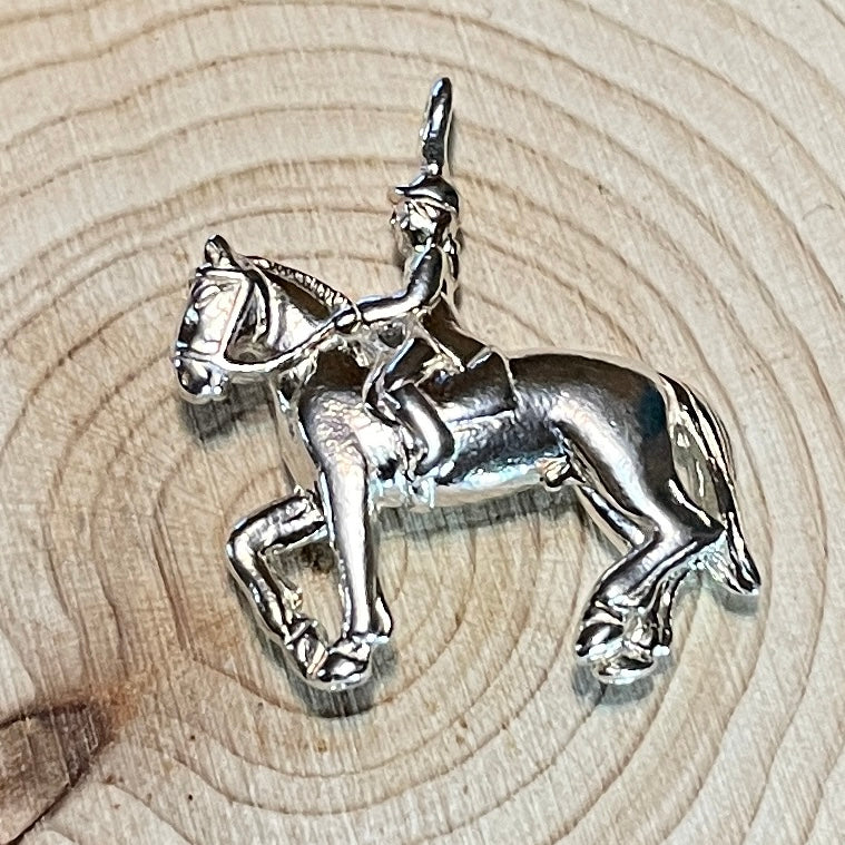 Horse & Rider - English Dressage, Pendant - Charm (Gold: Please Contact Us For Current Pricing)