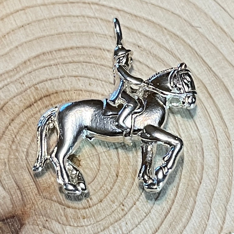Horse & Rider - English Dressage, Pendant - Charm (Gold: Please Contact Us For Current Pricing)