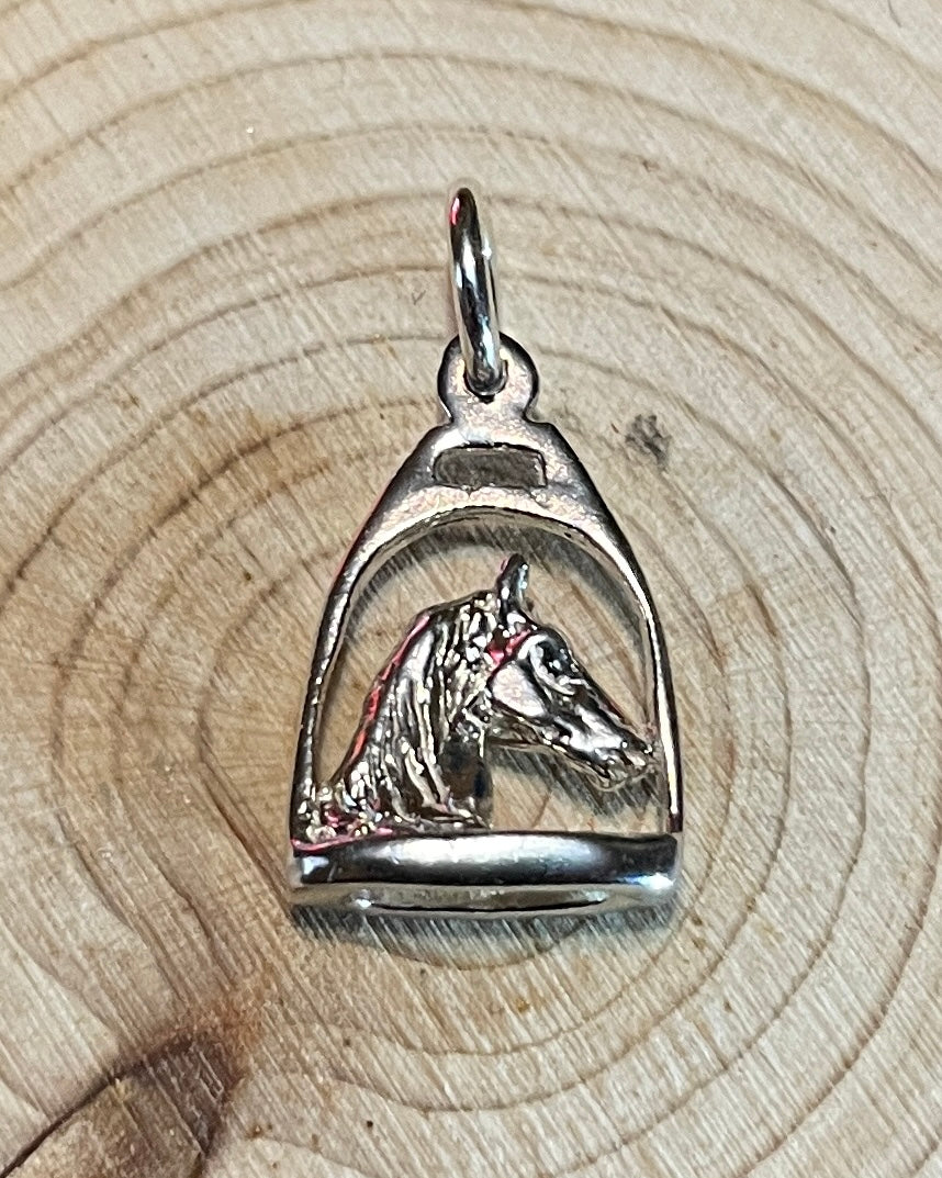Horse Head in English Irons, Pendant - Charm (Gold: Please Contact Us For Current Pricing)