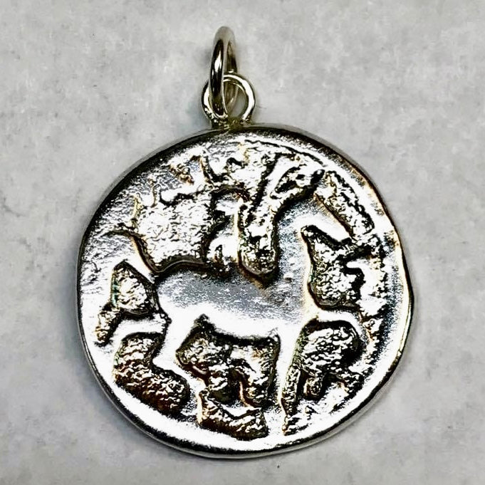 Ancient Horse Coin Replica Pendant "Facing Right" (Gold: Please Contact Us For Current Pricing)