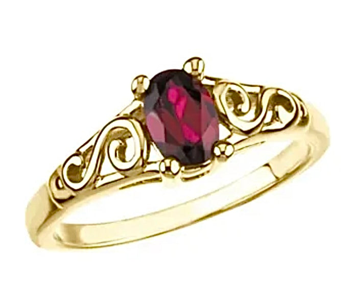 Youth Imitation Birthstone Ring (Gold: Please Contact Us For Current Pricing)