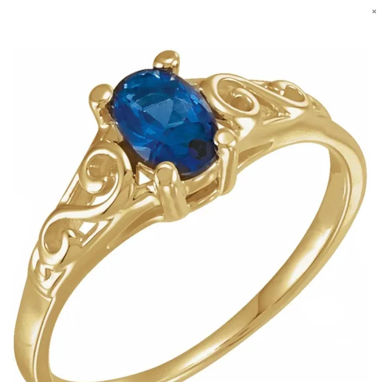 Youth Imitation Birthstone Ring (Gold: Please Contact Us For Current Pricing)