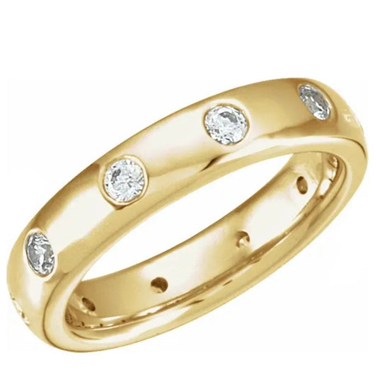 Flush Set Band Series, 10 Diamond, ~0.50ct Total Weight (Please Contact Us For Current Pricing)