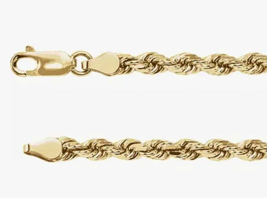 Diamond Cut Rope, ~3.9mm, Necklace & Bracelet (Please Contact Us For Current Pricing)