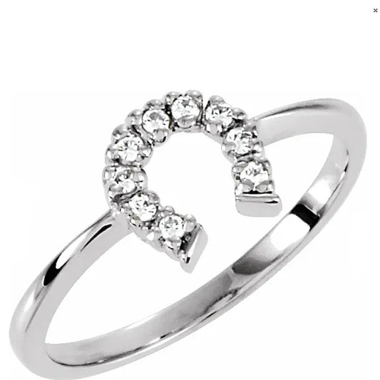 Horseshoe Ring with 9 Stones (Please Contact Us For Current Pricing)