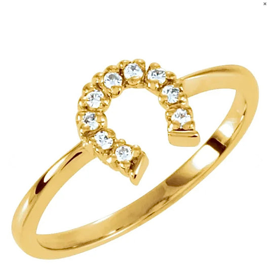 Horseshoe Ring with 9 Stones (Please Contact Us For Current Pricing)