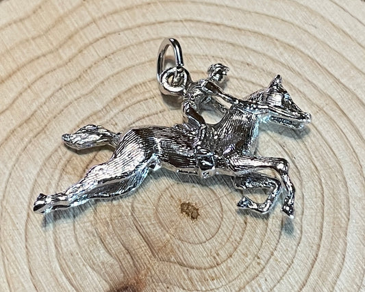 Jumping Horse & Rider, Pendant - Charm (Gold: Please Contact Us For Current Pricing)
