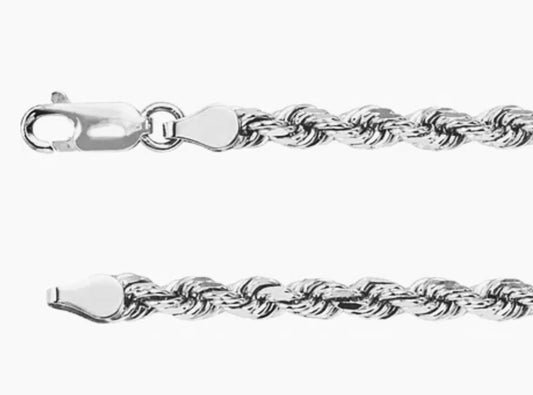 Diamond Cut Rope, ~3.9mm, Necklace & Bracelet  (Please Contact Us For Current Pricing)