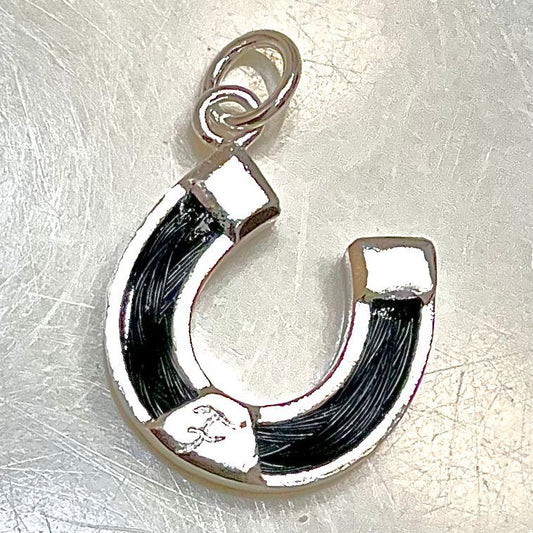 Horsehair Pendant - Horseshoe (Engravable) (Gold: Please Contact Us For Current Pricing)