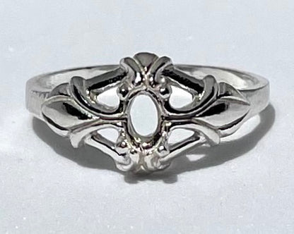 Antique Style Ring for Oval Stone